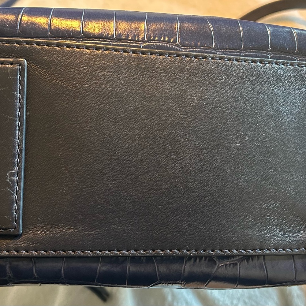 Tory Burch(AUTHENTIC) • Blue Croc-Embossed Backpack • - Picture 13 of 13